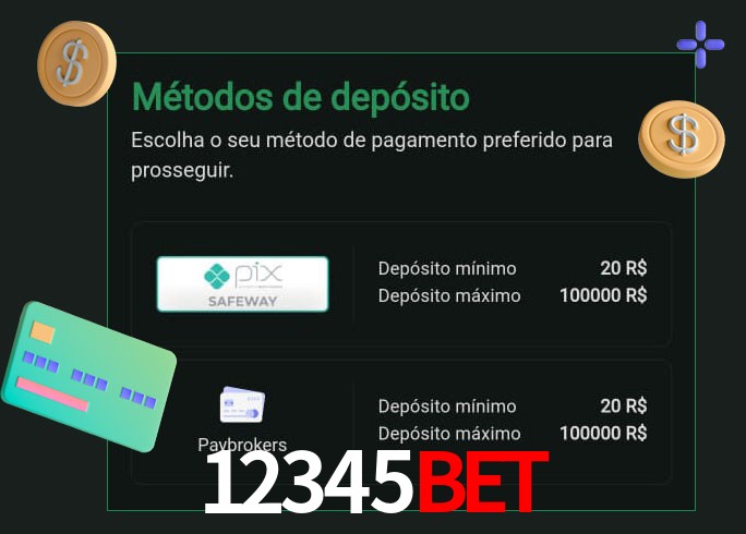 O cassino 12345bet oferece uma grande variedade de métodos de pagamento